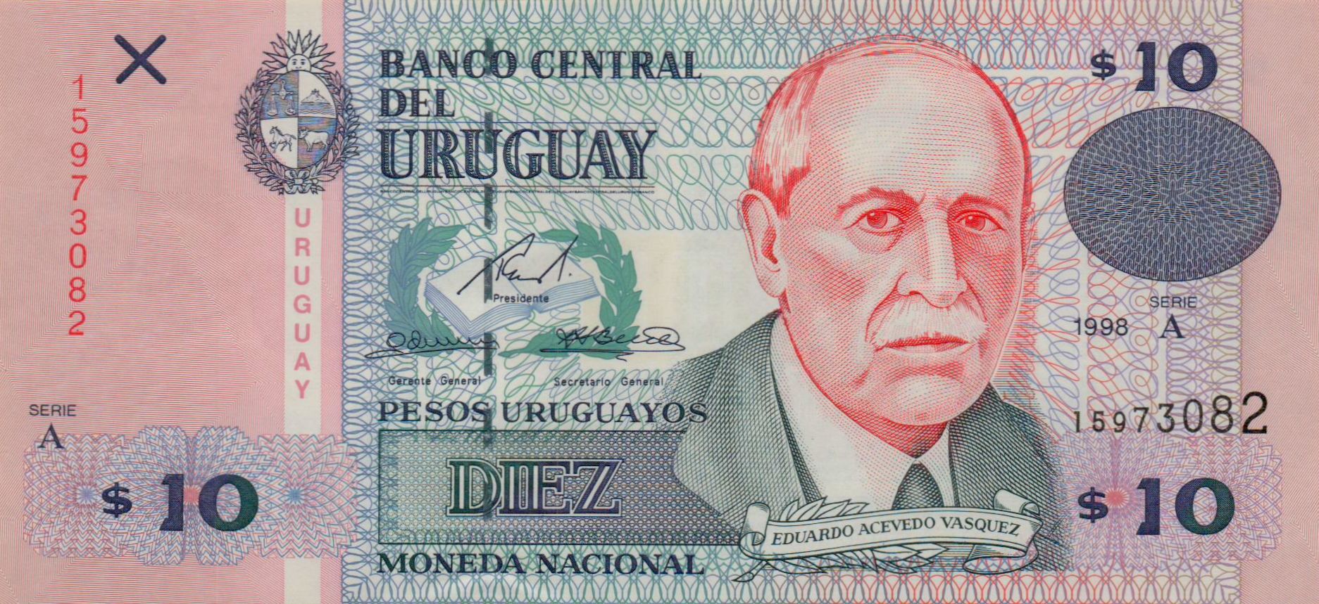 Uruguay 10 1998 UNC P-81